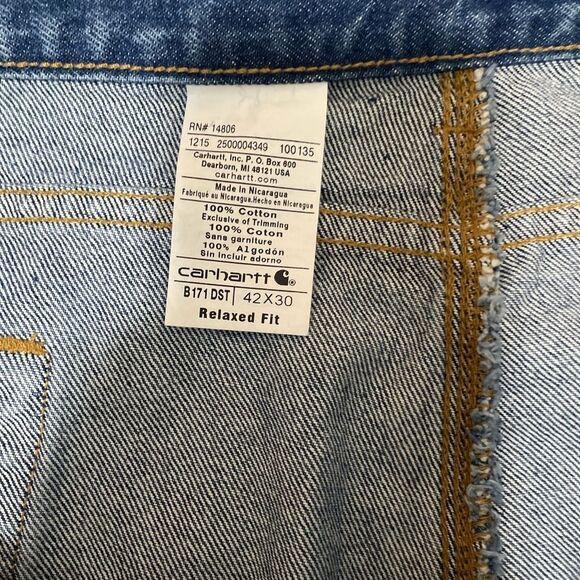 Carhartt B171 DST Carpenter Jeans Relaxed Workwear Mens Pants 42x30 - Picture 4 of 8